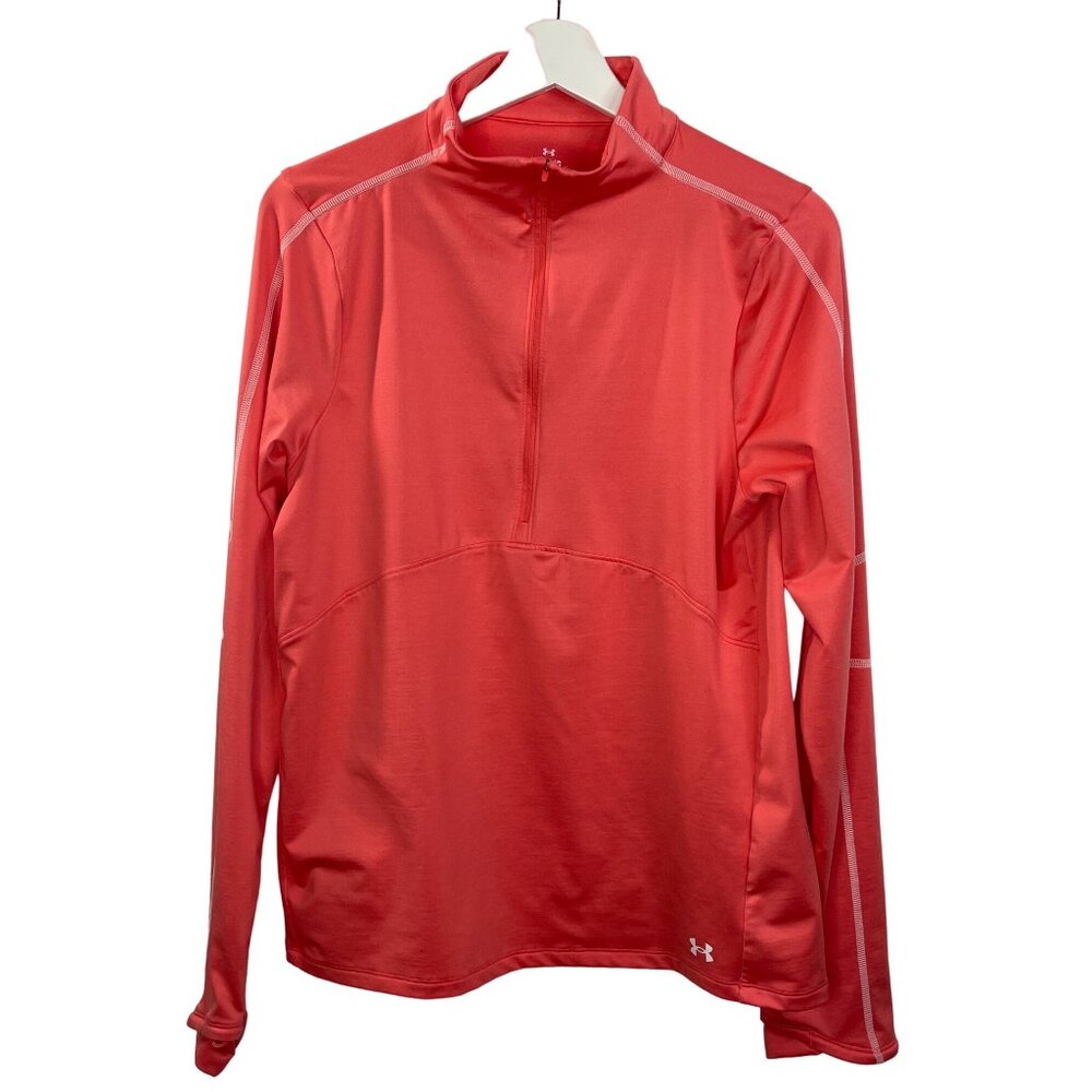 Under Armour Women's Long Sleeve 1/4 Zip Performance Top - Coral
